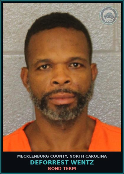 CCW arrest card for DEFORREST WENTZ in Mecklenburg County: Bond Term