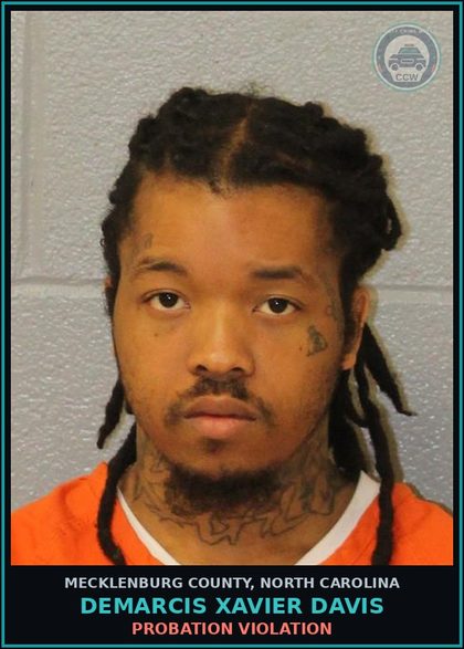 CCW arrest card for DEMARCIS XAVIER DAVIS in Mecklenburg County: Probation Violation