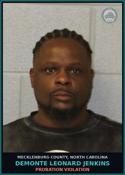 CCW arrest card for DEMONTE LEONARD JENKINS in Mecklenburg County: PROBATION VIOLATION