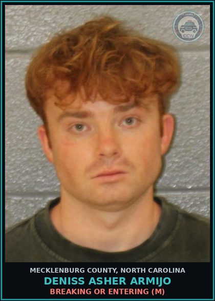 CCW arrest card for DENISS ASHER ARMIJO in Mecklenburg County: BREAKING OR ENTERING (M)