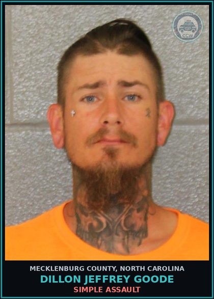CCW arrest card for DILLON JEFFREY GOODE in Mecklenburg County: SIMPLE ASSAULT