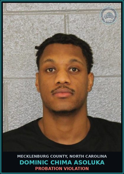 CCW arrest card for DOMINIC CHIMA ASOLUKA in Mecklenburg County: PROBATION VIOLATION