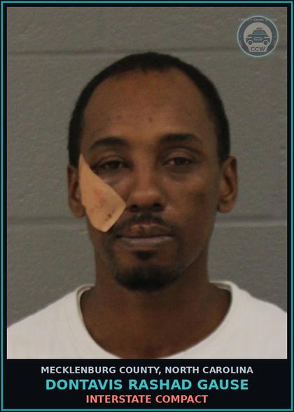 CCW arrest card for DONTAVIS RASHAD GAUSE in Mecklenburg County: Interstate Compact