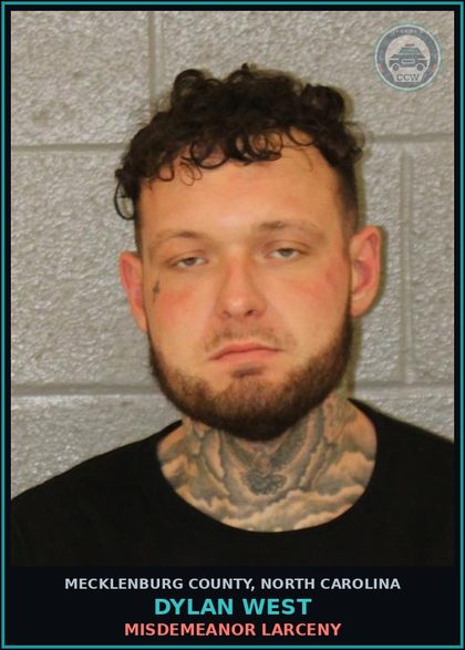 CCW arrest card for DYLAN WEST in Mecklenburg County: MISDEMEANOR LARCENY