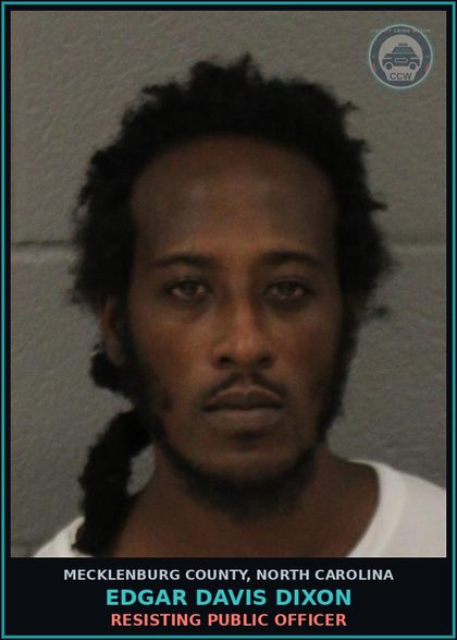 CCW arrest card for EDGAR DAVIS DIXON in Mecklenburg County: PROBATION VIOLATION