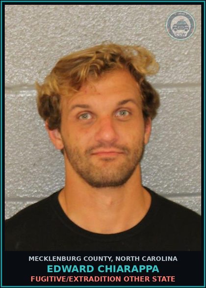 CCW arrest card for EDWARD CHIARAPPA in Mecklenburg County: FUGITIVE/EXTRADITION OTHER STATE