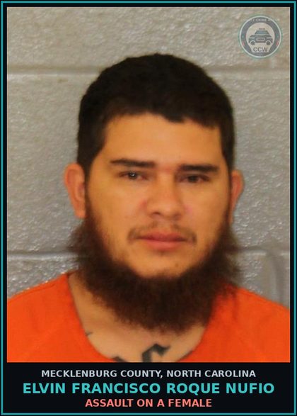 CCW arrest card for ELVIN FRANCISCO ROQUE NUFIO in Mecklenburg County: MISD CRIME OF DOM VIOLENCE