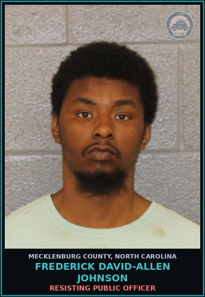 CCW arrest card for FREDERICK DAVID-ALLEN JOHNSON in Mecklenburg County: PWISD Canna
