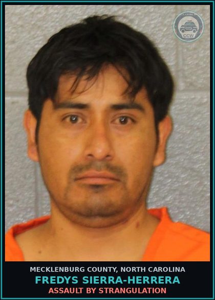 CCW arrest card for FREDYS SIERRA-HERRERA in Mecklenburg County: ASSAULT BY STRANGULATION