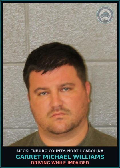 CCW arrest card for GARRET MICHAEL WILLIAMS in Mecklenburg County: DRIVING WHILE IMPAIRED