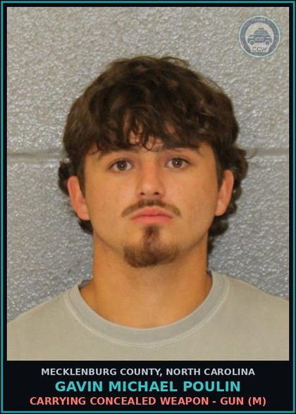 CCW arrest card for GAVIN MICHAEL POULIN in Mecklenburg County: DRIVE AFTER CONSUMING<21