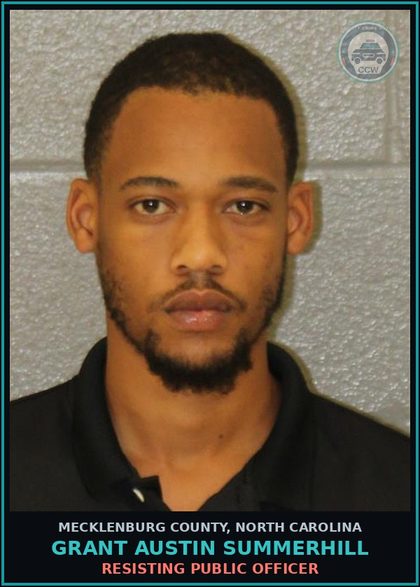 CCW arrest card for GRANT AUSTIN SUMMERHILL in Mecklenburg County: DRIVING WHILE IMPAIRED