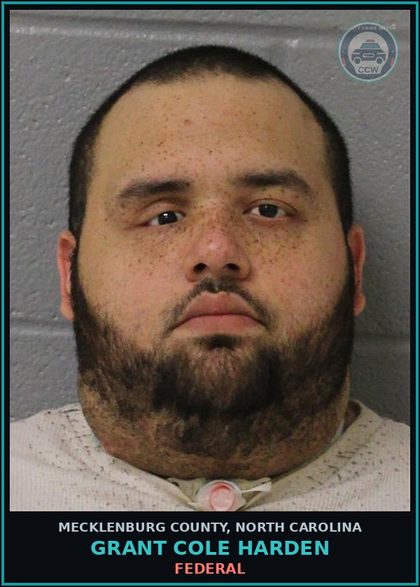 CCW arrest card for GRANT COLE HARDEN in Mecklenburg County: Federal