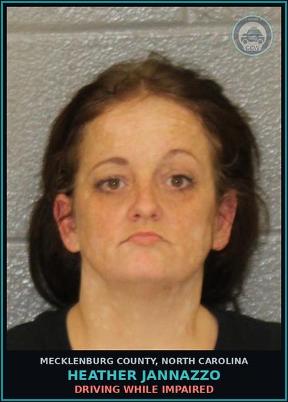 CCW arrest card for HEATHER JANNAZZO in Mecklenburg County: DRIVING WHILE IMPAIRED