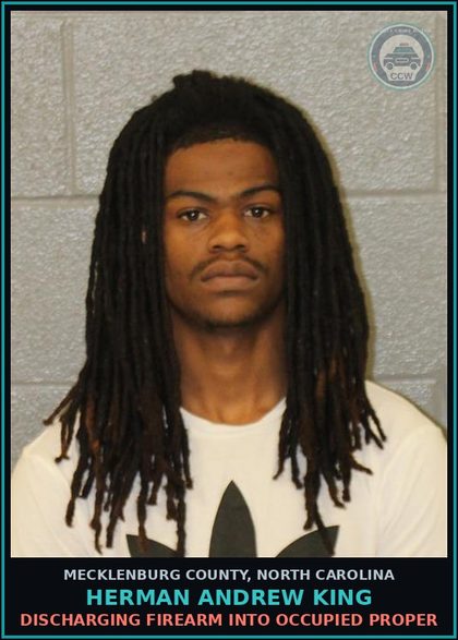 CCW arrest card for HERMAN ANDREW KING in Mecklenburg County: FELONY CONSPIRACY
