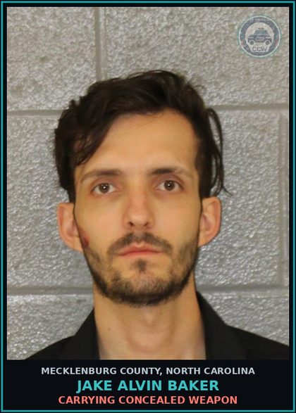 CCW arrest card for JAKE ALVIN BAKER in Mecklenburg County: DRIVING WHILE IMPAIRED