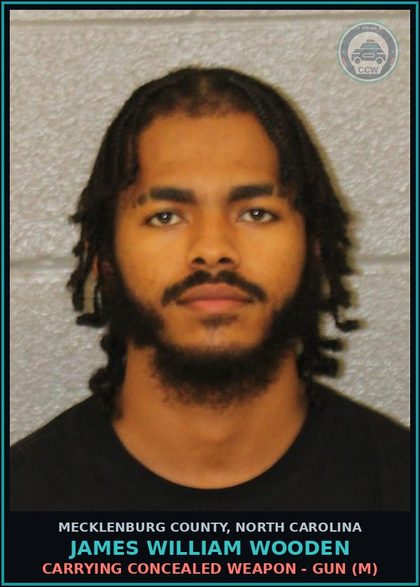 CCW arrest card for JAMES WILLIAM WOODEN in Mecklenburg County: CARRYING CONCEALED WEAPON - GUN (M)