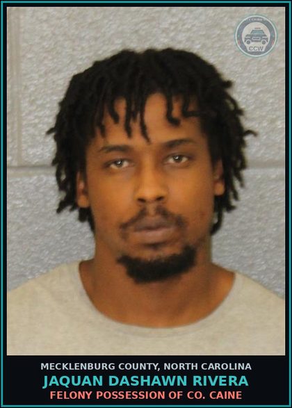 CCW arrest card for JAQUAN DASHAWN RIVERA in Mecklenburg County: M/S/D/P CS W/N 1000FT OF PARK