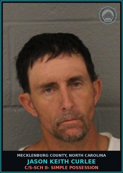 CCW arrest card for JASON KEITH CURLEE in Mecklenburg County: POSSESS DRUG PARAPHERNALIA