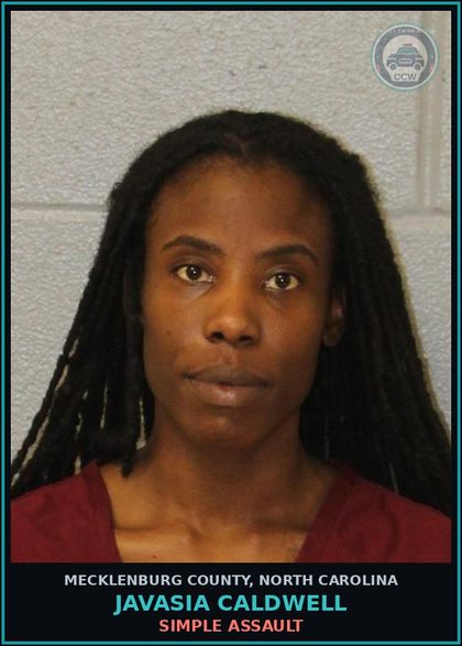 CCW arrest card for JAVASIA CALDWELL in Mecklenburg County: CARRYING CONCEALED WEAPON - GUN (M)