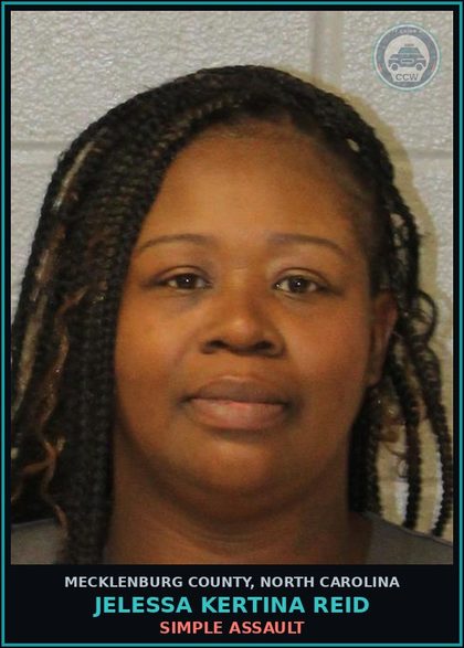 CCW arrest card for JELESSA KERTINA REID in Mecklenburg County: SIMPLE ASSAULT