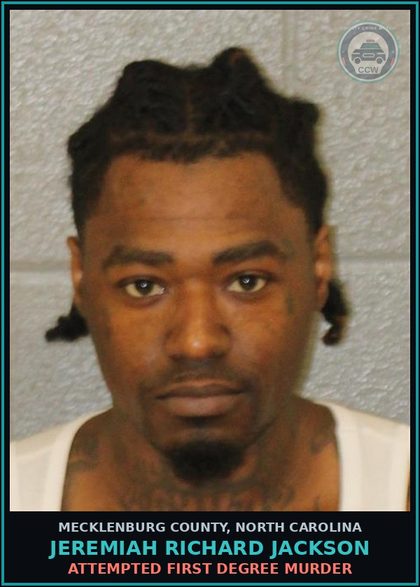 CCW arrest card for JEREMIAH RICHARD JACKSON in Mecklenburg County: FAIL MAINTAIN LANE CONTROL