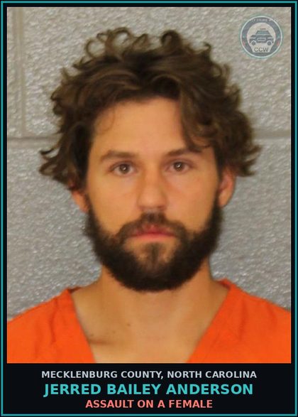 CCW arrest card for JERRED BAILEY ANDERSON in Mecklenburg County: FALSE IMPRISONMENT