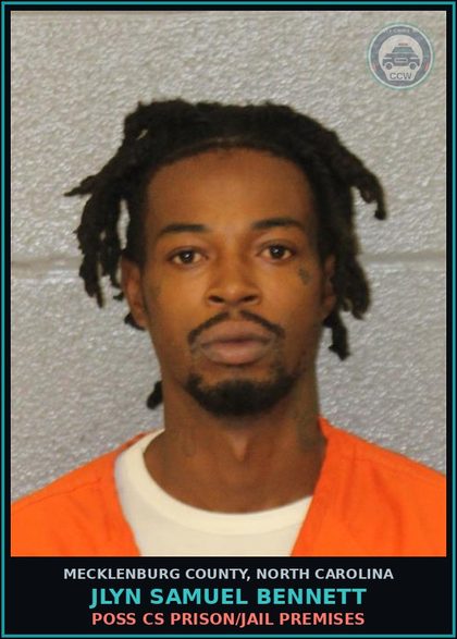 CCW arrest card for JLYN SAMUEL BENNETT in Mecklenburg County: POSS CS PRISON/JAIL PREMISES
