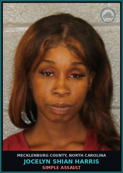 CCW arrest card for JOCELYN SHIAN HARRIS in Mecklenburg County: BREAK/ENTER TERORIZE/INJURE