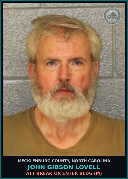 CCW arrest card for JOHN GIBSON LOVELL in Mecklenburg County: DRIVING WHILE IMPAIRED
