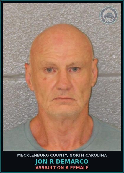 CCW arrest card for JON R DEMARCO in Mecklenburg County: INJURY TO REAL PROPERTY