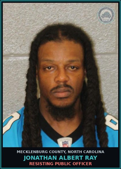 CCW arrest card for JONATHAN ALBERT RAY in Mecklenburg County: RESISTING PUBLIC OFFICER