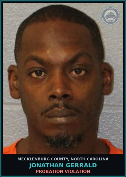 CCW arrest card for JONATHAN GERRALD in Mecklenburg County: Probation Violation