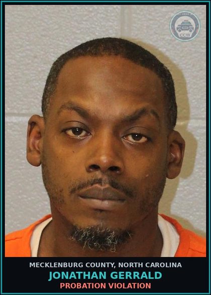 CCW arrest card for JONATHAN GERRALD in Mecklenburg County: Probation Violation