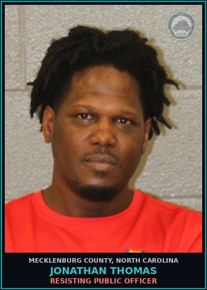 CCW arrest card for JONATHAN THOMAS in Mecklenburg County: POSSESS Canna UP TO 1/2 OZ
