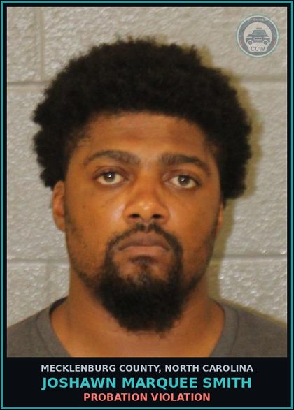 CCW arrest card for JOSHAWN MARQUEE SMITH in Mecklenburg County: PROBATION VIOLATION