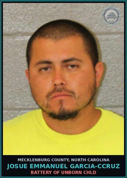 CCW arrest card for JOSUE EMMANUEL GARCIA-CCRUZ in Mecklenburg County: MISD CRIME OF DOM VIOLENCE