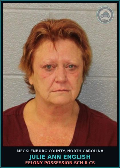 CCW arrest card for JULIE ANN ENGLISH in Mecklenburg County: FELONY CONSPIRACY