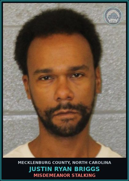 CCW arrest card for JUSTIN RYAN BRIGGS in Mecklenburg County: COMMUNICATING THREATS