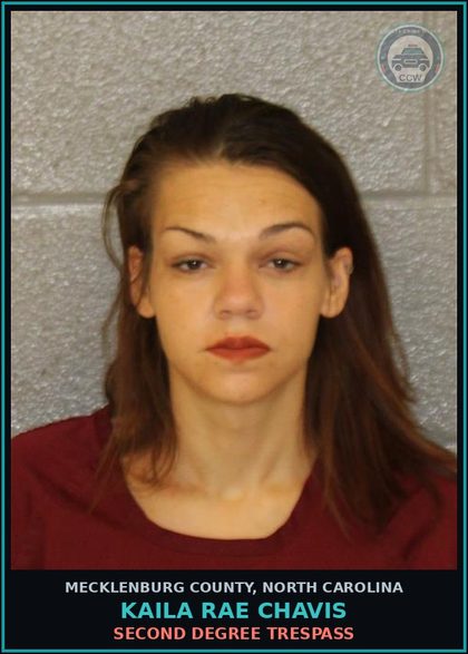 CCW arrest card for KAILA RAE CHAVIS in Mecklenburg County: VIOLATION OF COURT ORDER
