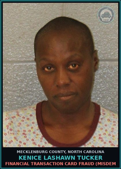 CCW arrest card for KENICE LASHAWN TUCKER in Mecklenburg County: BREAK/ENTER MOTOR VEH