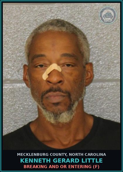 CCW arrest card for KENNETH GERARD LITTLE in Mecklenburg County: BREAKING AND OR ENTERING (F)
