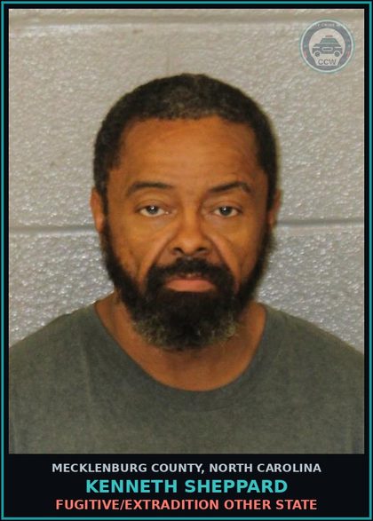 CCW arrest card for KENNETH SHEPPARD in Mecklenburg County: FUGITIVE/EXTRADITION OTHER STATE
