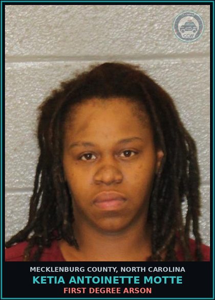 CCW arrest card for KETIA ANTOINETTE MOTTE in Mecklenburg County: INJURY TO PERSONAL PROPERTY