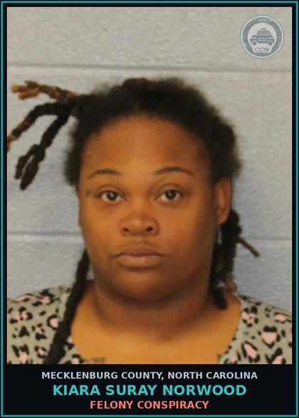 CCW arrest card for KIARA SURAY NORWOOD in Mecklenburg County: PROBATION VIOLATION