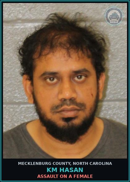 CCW arrest card for KM HASAN in Mecklenburg County: ASSAULT INFLICT SERIOUS INJ(M)