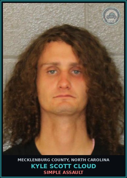 CCW arrest card for KYLE SCOTT CLOUD in Mecklenburg County: SIMPLE ASSAULT