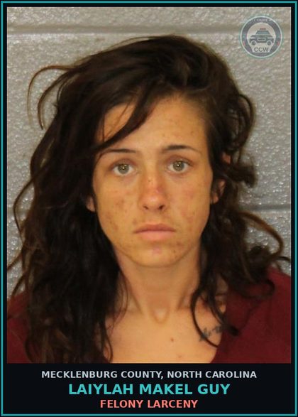 CCW arrest card for LAIYLAH MAKEL GUY in Mecklenburg County: MISDEMEANOR LARCENY