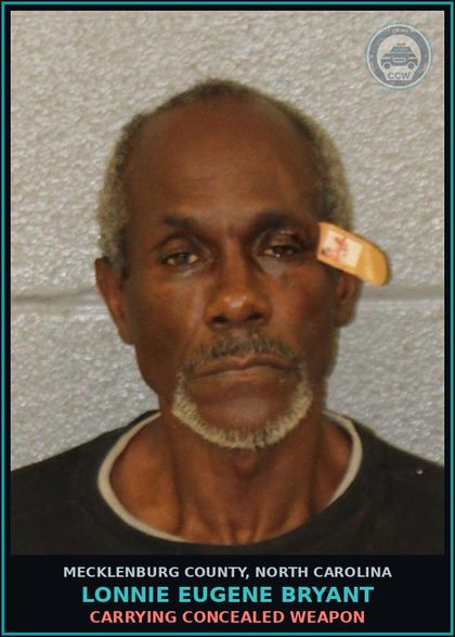 CCW arrest card for LONNIE EUGENE BRYANT in Mecklenburg County: FELONY POSSESSION OF COCAINE
