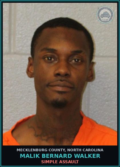 CCW arrest card for MALIK BERNARD WALKER in Mecklenburg County: FELONY POSSESSION OF COCAINE